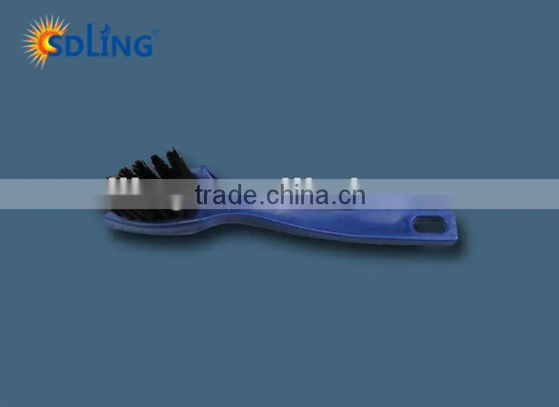 blue plastic handle shoe brush