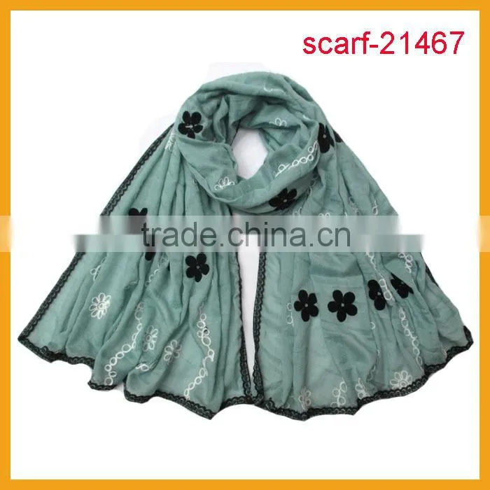 latest lady fashion scarf paisley embroidery scarf