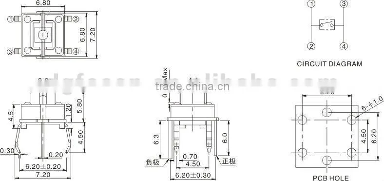 Led push button switch TS-2001