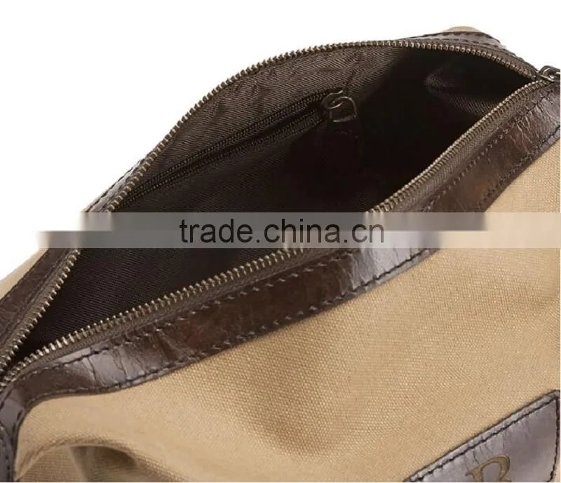 Hot Selling Shaped Men's Leather Toiletry Bag,Travel Shaving Kit Bag