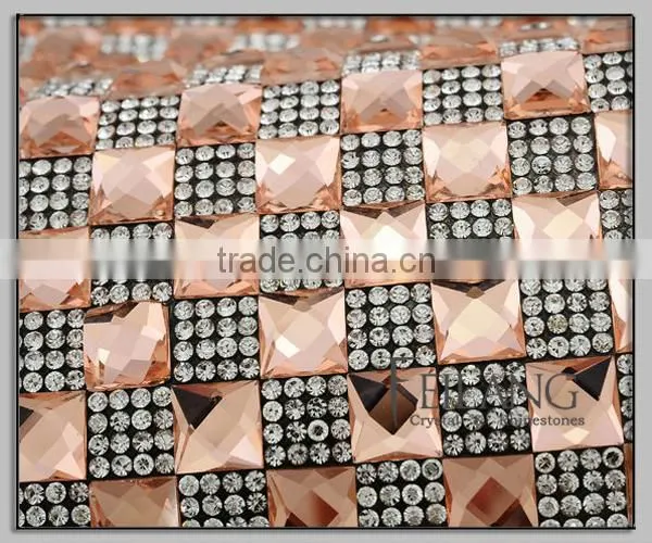 Rhinestone triming mesh for bags