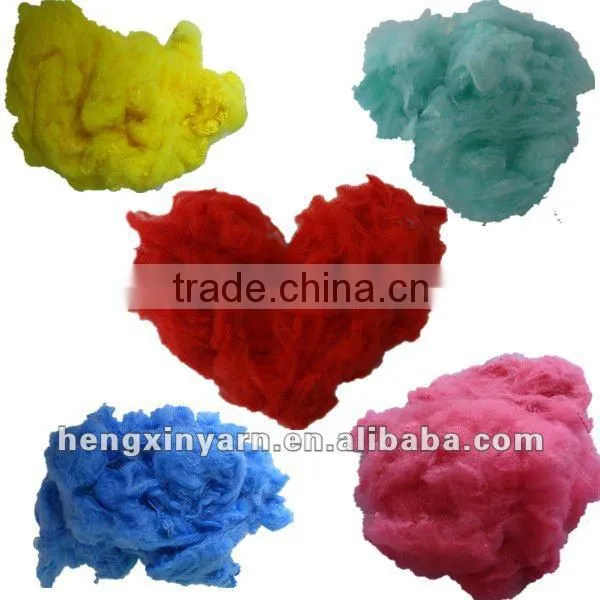 snow white recycled PET polyester fiber, color polyester staple fiber