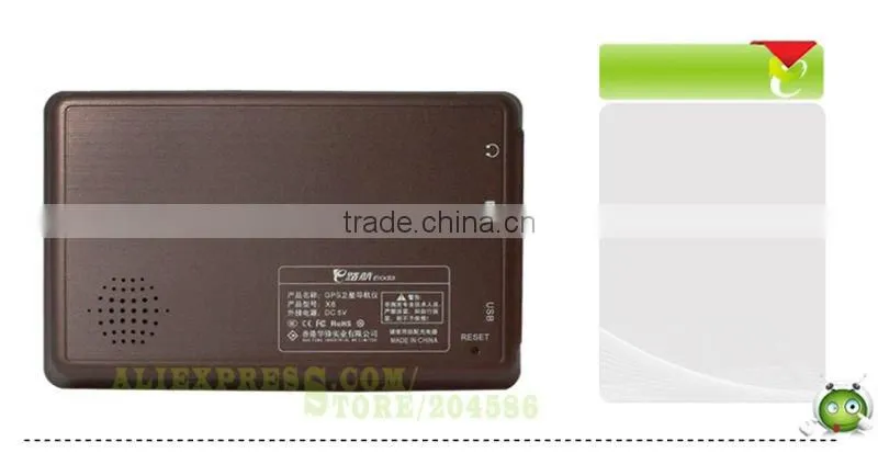 Eroda 4.3inch Car GPS navigation with frequency of 600mhz, CPU of SiRF Atlas-V