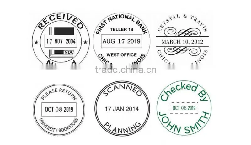 Self Inking Date Stamp with Black Ink Oval 30x45mm