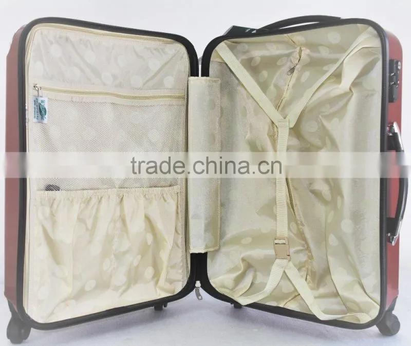 Shinny vertical bar ABS+PC fashion trolley luggage
