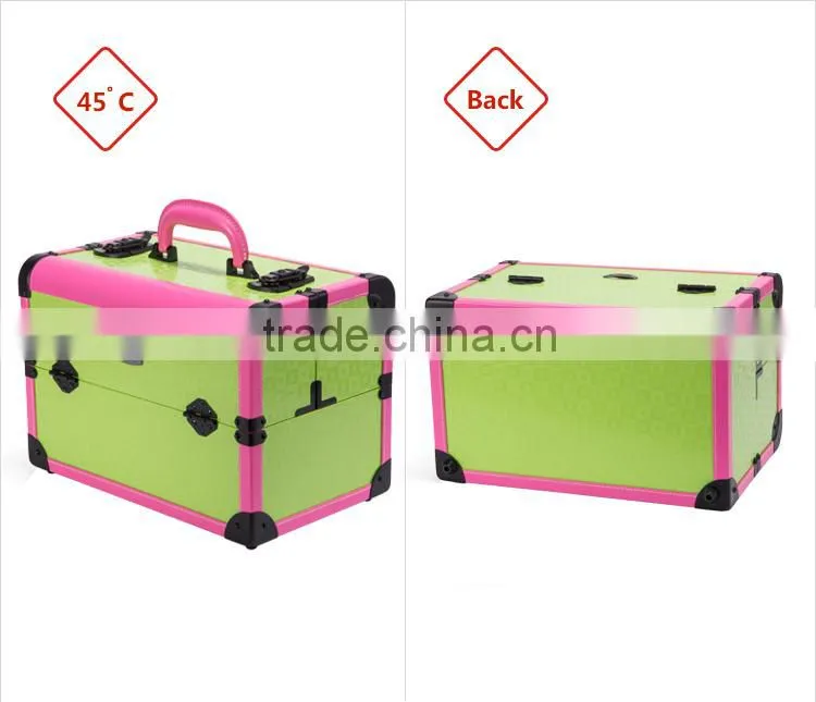 Wholesale portable professional rolling beauty box empty makeup vanity case with mirror