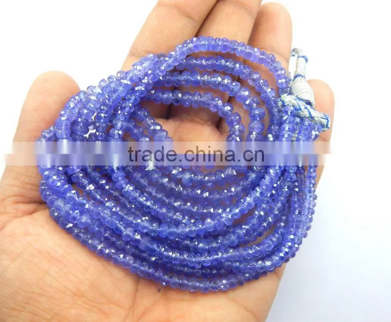 AAA quality Natural Royal Blue Tanzanite Roundel faceted Beads, tz beads