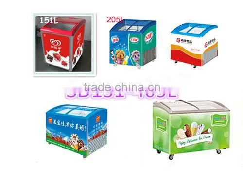 Curved double door ice cream freezers from 151L to 405L