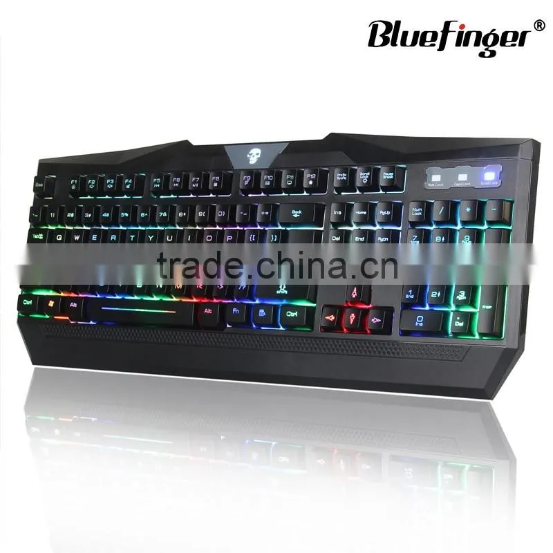USB White Rainbow LED Illuminated Backlit Gaming Keyboard