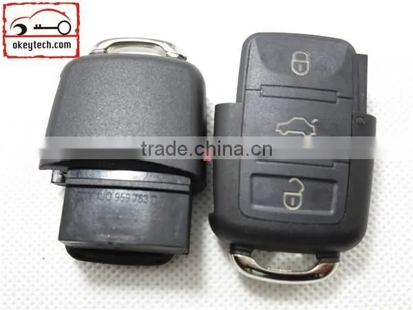 High Quatity VW romote filp key shell for vw 3 button part Car Key romote vw key shell