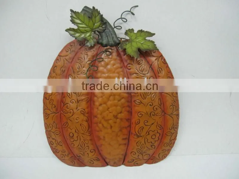 decorative metal thanksgiving pumpkin wall plaque
