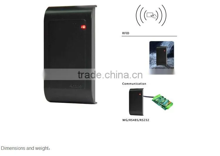 waterproof Metal Proximity 13.56Mhz Ic MF Card access control reader