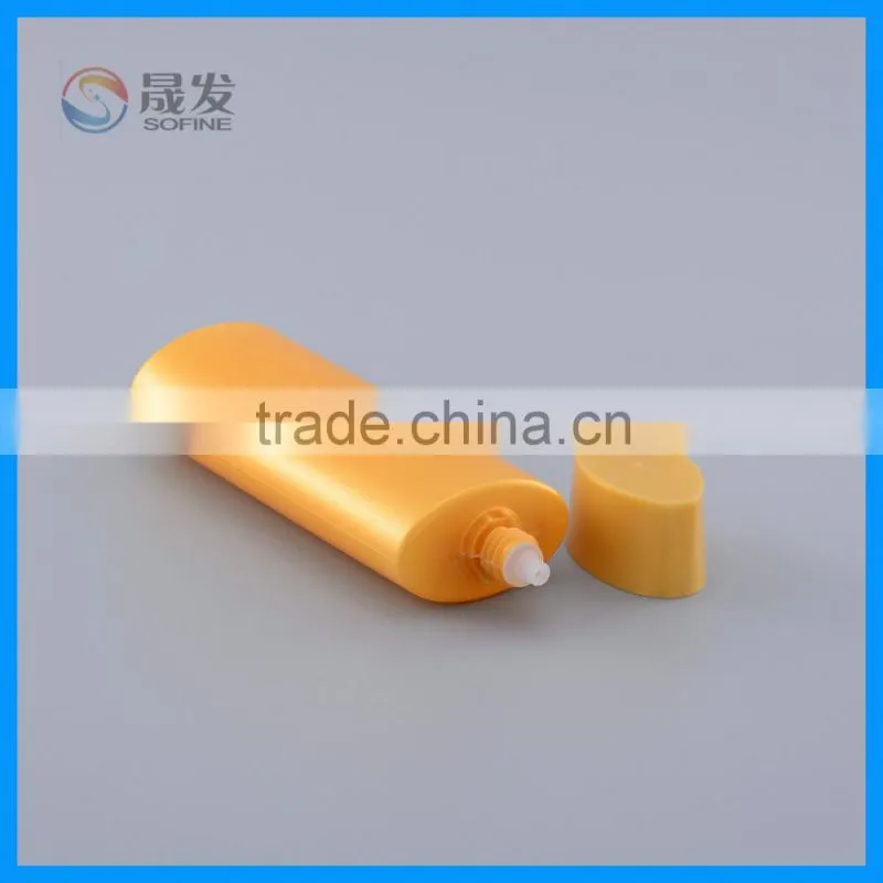 Orange color Biodegradable Cosmetic lotion plastic bottle
