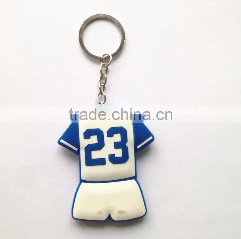 Number Letter Printing Metal Funny PVC Key ring Wholesale Rubber Key chain