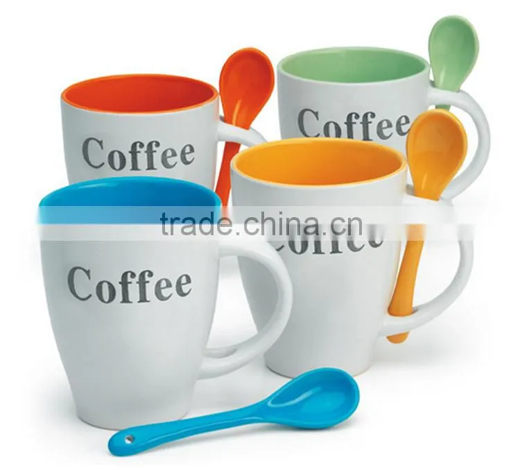 High Quality New Design Ceramic Coffee Mug with laddle