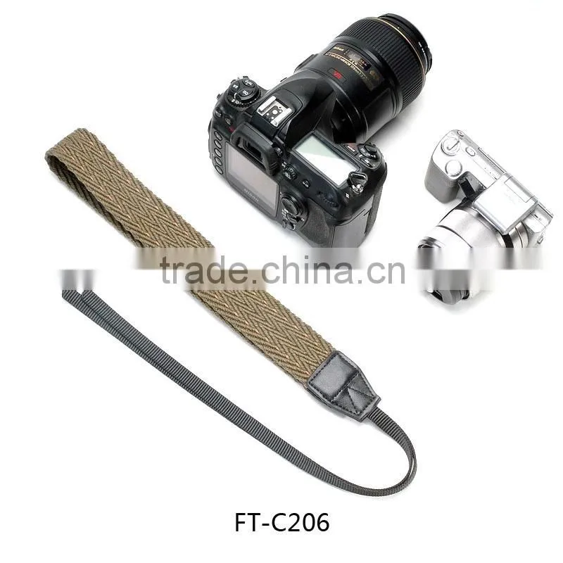 High Quality Cotton Leather Camera Strap W Pattern Camera Belt