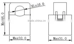 CE UL ISO SGS 0.333V 16mm Plastic split core current sensor
