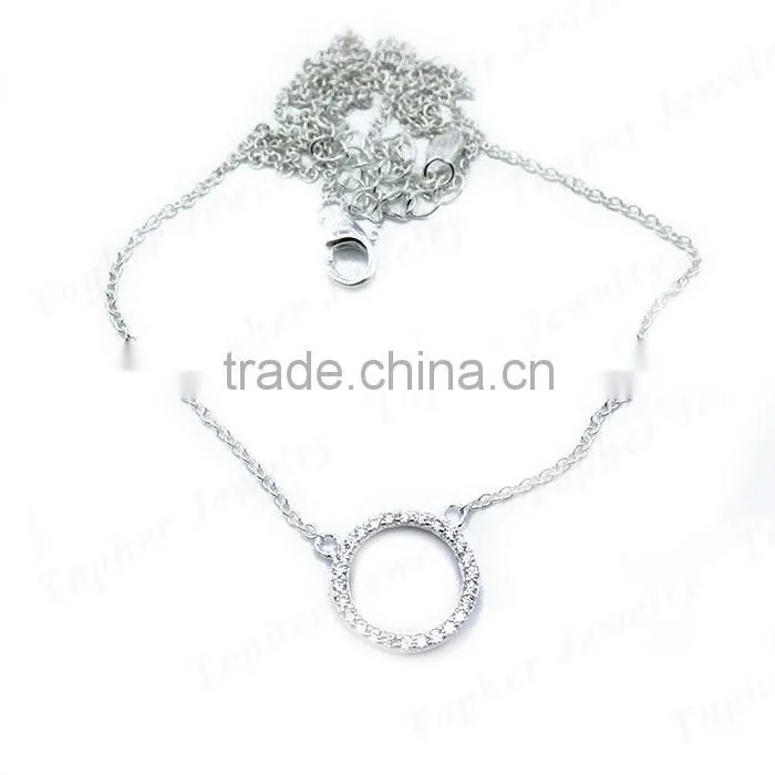 Custom 925 sterling silver micro pave zircon charm necklace