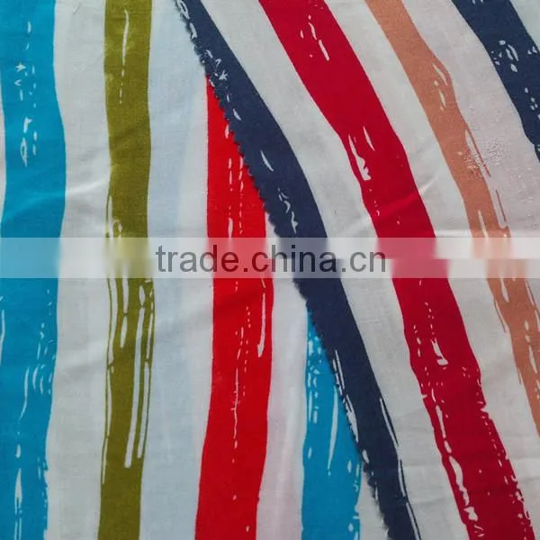 stripe- printed rayon fabric