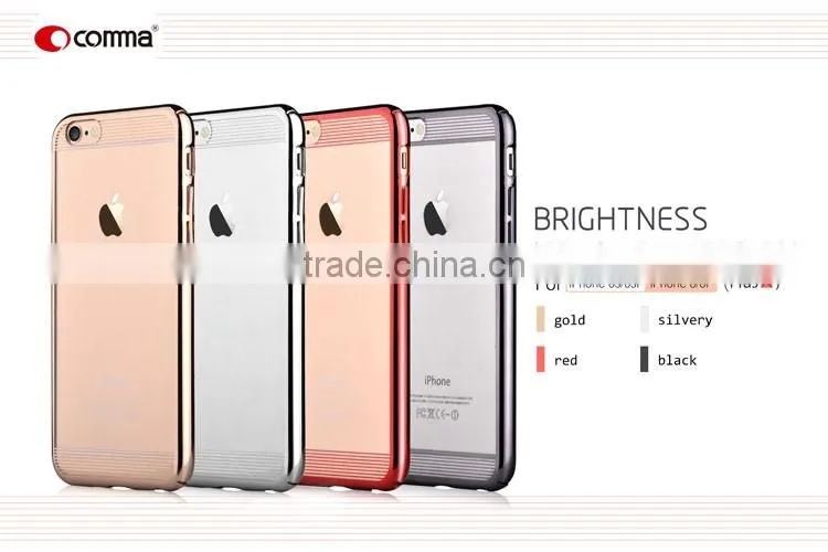 China Suppliers PC Electroplating Transparent Back Case Cover For iPhone 6 6S Plus