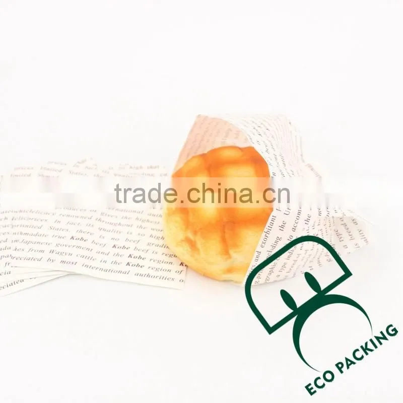 Custom LOGO greaseproof Paper bag for food/hamburger bag