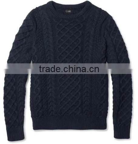 15JWT0117 men cotton cashmere cable knit sweater