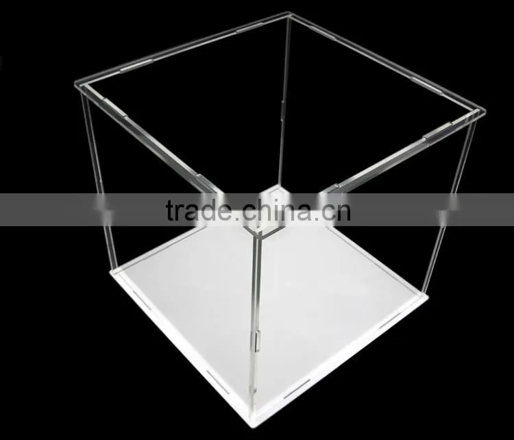 Alibaba wholesale clear acrylic box with hinged lid acrylic portable led light display case led illuminated display case
