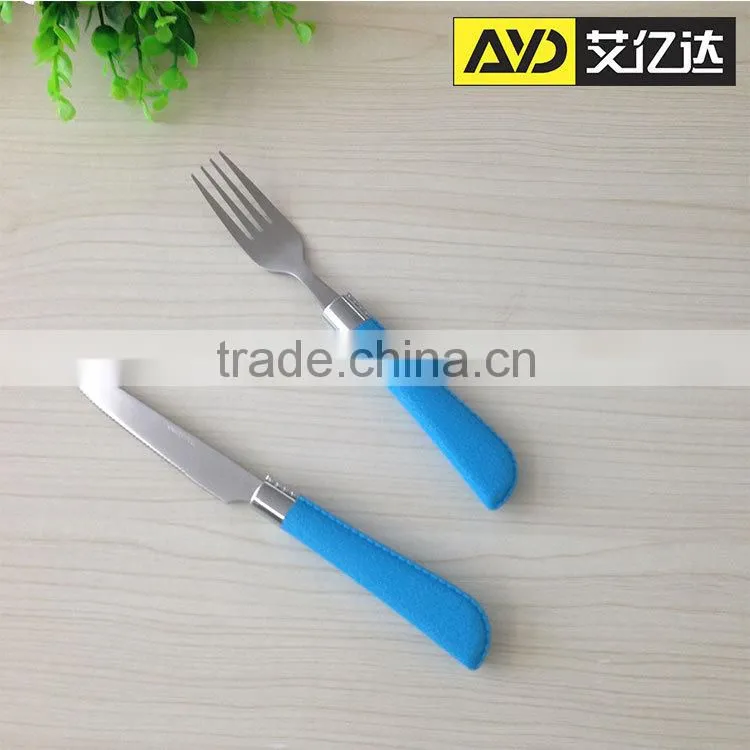 24 pcs stainless steel cutlery set with plastic handle