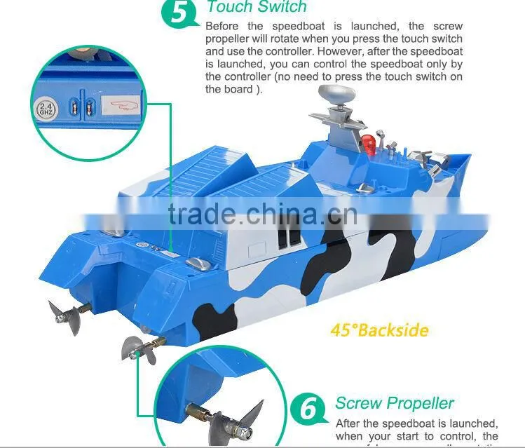 2.4G 1:275 Doubel -base Stealth Speedboat, rc boat.