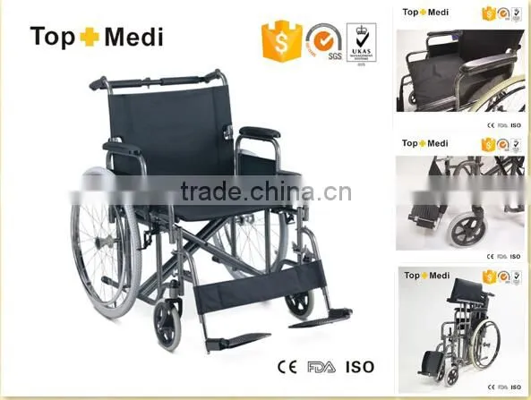 TOPMEDI TSW209AE-61 Heavy Duty Cheap Price Extra Wide Seat Steel Manual Wheelchair