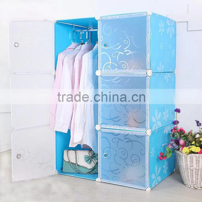 Modern Plastic Folding Bedroom Wardrobe Closet Hot Sale Design FH-AL0021-6