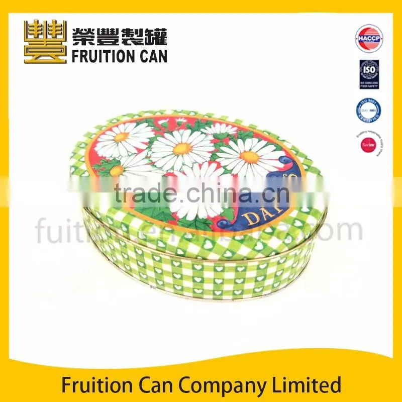 Oval Premium Gift Tin Box tin can metal tin box Use cookie tin Coffee tin tea tin