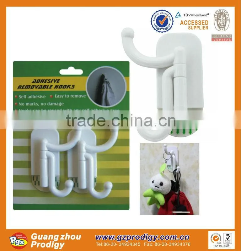 hot selling small plastic strong self adhesive wall hanging clothes hooks