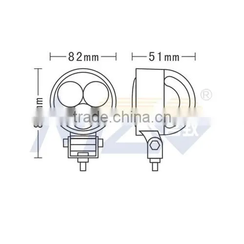 MZ Popular HOT Selling 9W 3.3'' LED Headlights Carton Fair APPEX Automechanika LED off road lighting Truck SUV ATV LED work lamp
