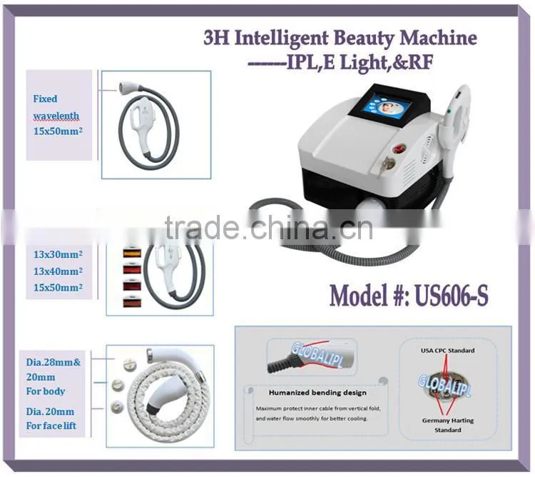 Portable 3 in 1 e light ipl rf beauty equipment