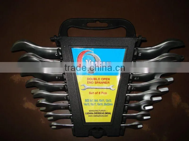 Elliptical Double Open End Spanner with Plastic Display Rack
