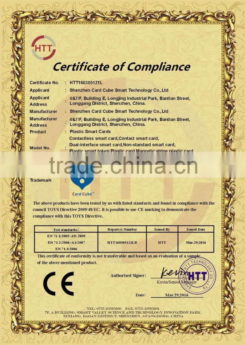 Competitive Price CR80 Access Control CMYK Printing EM Card EM4100 Card