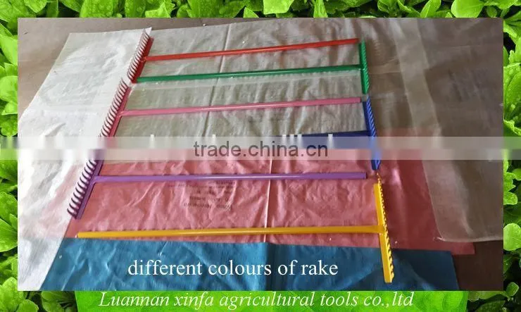 different colour of garden rake with steel handle