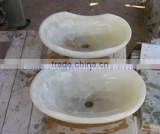 High Quality NATURAL STONE PURE WHITE ONYX SINKS BASINS COLLECTION