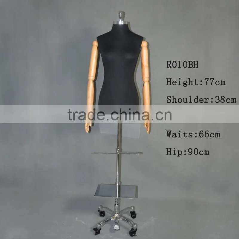 Full-body tailors dummy female mannequin with wooden arm for wedding dress display