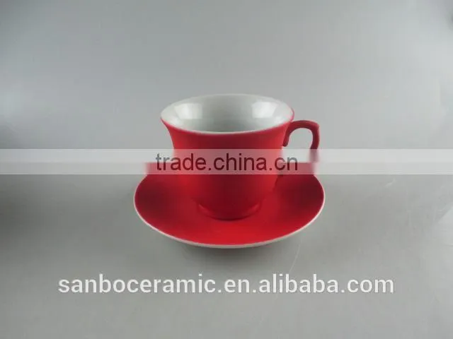 Colorful Fancy Ceramic Large Cups and Saucer for coffee
