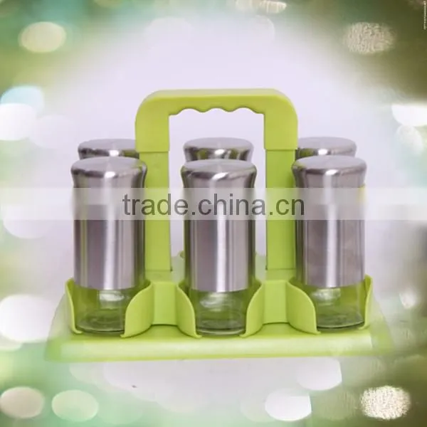 16pcs glass condiment set with stand