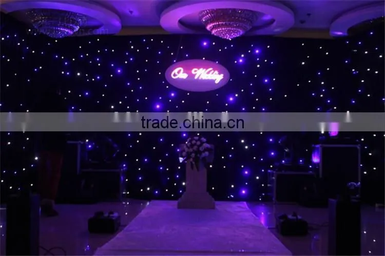 Wedding decoration star curtain with fireproof velvet cloth
