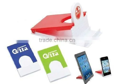 Plastic custom logo printed universal desktop mobile phone stand