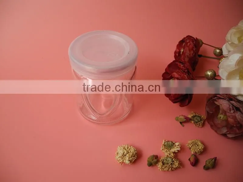 concise table use heart belief glass jam jar with lid