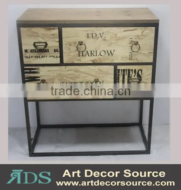 Antique wood floating wall shelf with drawers&hooks