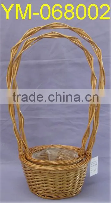 Natural Color Willow Flower Basket with Liner