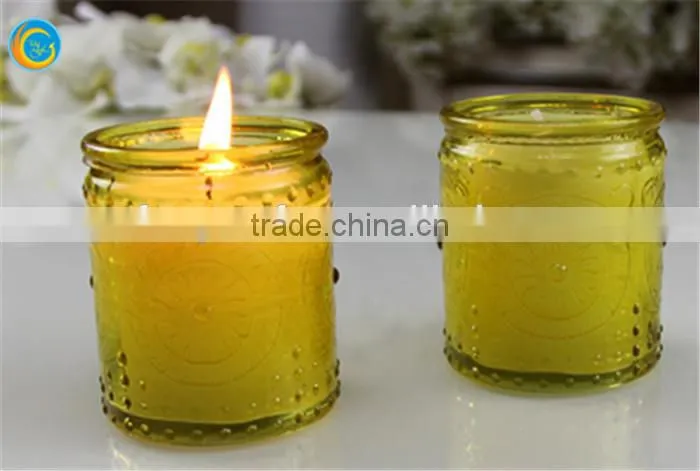 wax candle jar glass candle jar,color candle glass,tea light holder