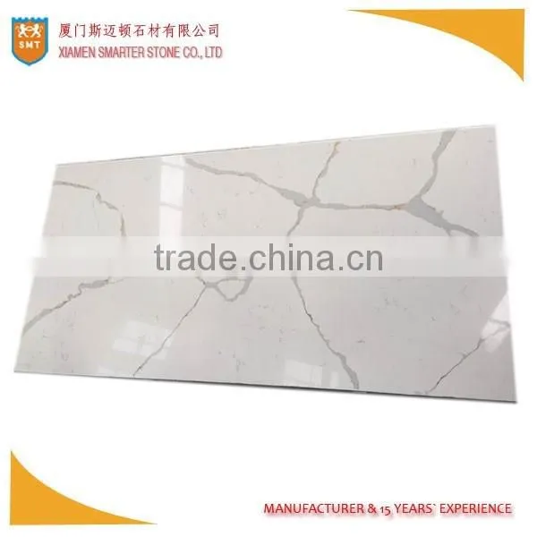 White Carrara Artificial Quartz Slab for Decoration