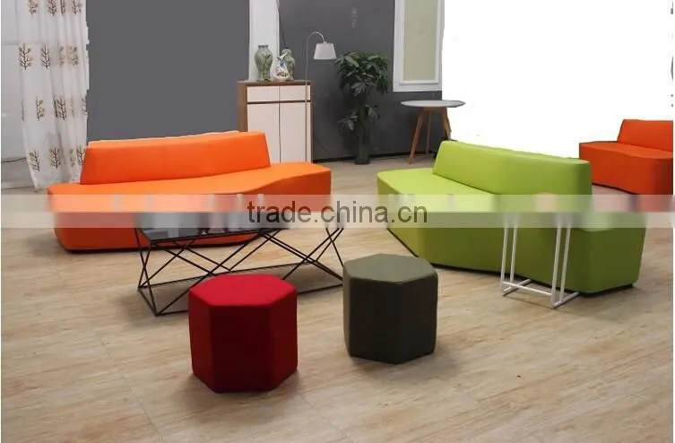 Amazing high fashion project furniture modern colorful backrest sofa chair free style waiting seats for shopping center